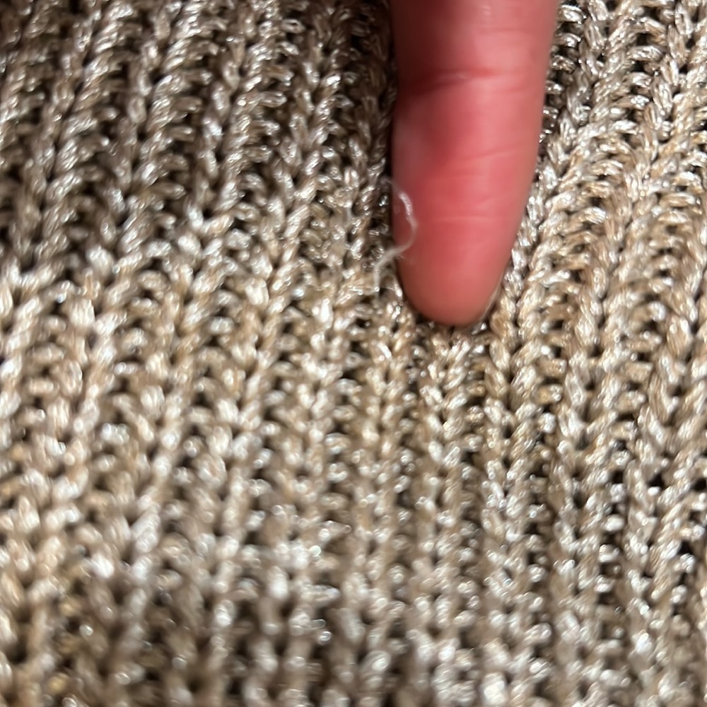 THEORY Gold Metallic Knitted Sweater - Picture 8 of 9